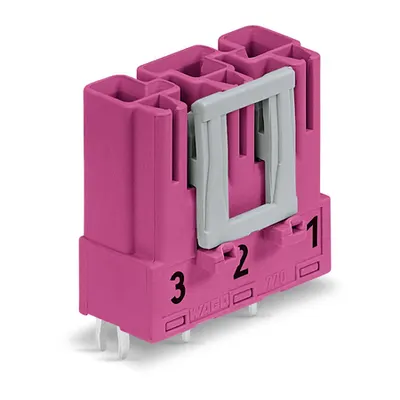 Plug for PCBs; straight; 3-pole; Cod. B; pink