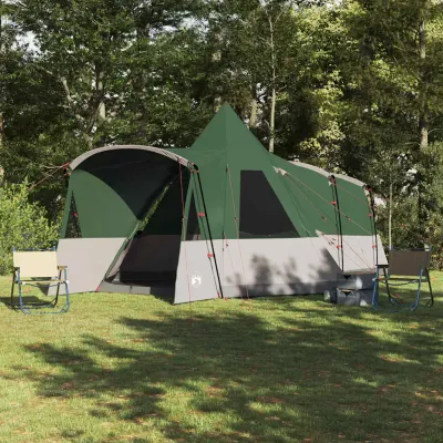 vidaXL Cort Teepee pentru 8 Persoane 8 persoană Verde