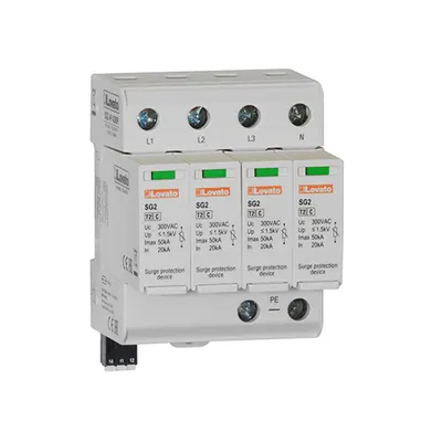 Descarcator tip 2 cu cartus, RATED DISCHARGE CURRENT IN (8/20MS) 20KA PER POLE, 4P. Cu contact comanda de la distanta