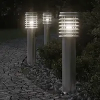 Gossi lampa exterioara de podea cu priza, argintiu, 60 cm, otel inox