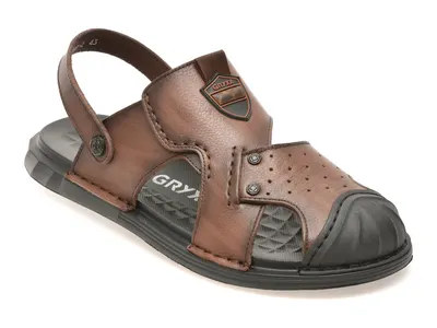 Sandale GRYXX maro, T6388, din piele naturala
