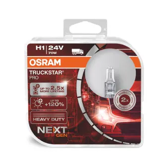 Set 2 Becuri Camion 24V H1 70 W Truckstar Pro +120% Nextgen Osram