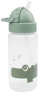 Sticlă cu pai Done by Deer - Croco, verde, 350 ml