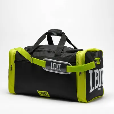 Geanta LEONE Color Block Negru/Verde