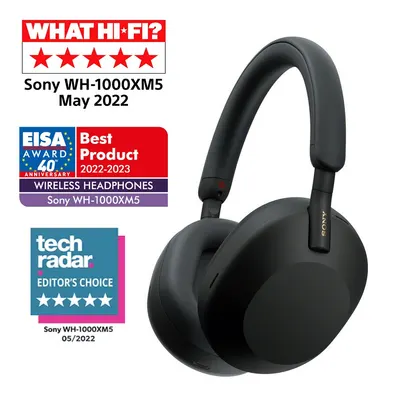 Căști wireless Sony - WH-1000XM5, Hard Case, ANC, negre