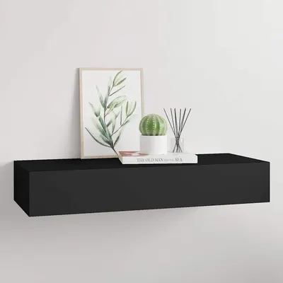 vidaXL Dulap de perete cu sertar, negru, 60x23,5x10 cm, MDF