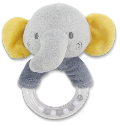 Zornăitoare pentru bebeluși cu inel Lorelli - Elefant, gri