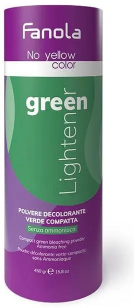 Fanola No Yellow Color Pudră verde pentru decolorarea părului Green Lightener, 450 g