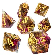Set zaruri GlassStaff - Sharp Edge Resin RPG Dice Set, Sunlit Garden (7 buc.)