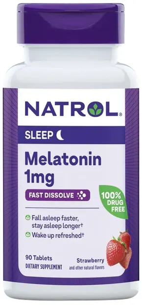Melatonin Fast Dissolve, 1 mg, 90 tablete, Natrol