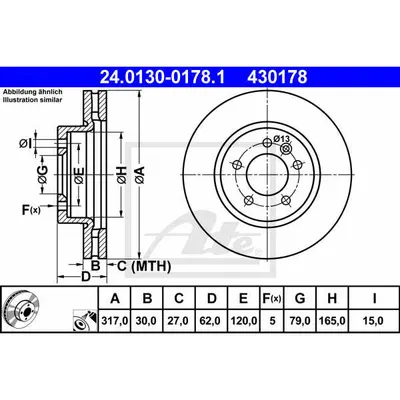 Disc frana ATE 24.0130-0178.1