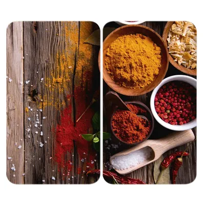 Set 2 protecții din sticlă pentru aragaz Wenko Spices, 52 x 30 cm