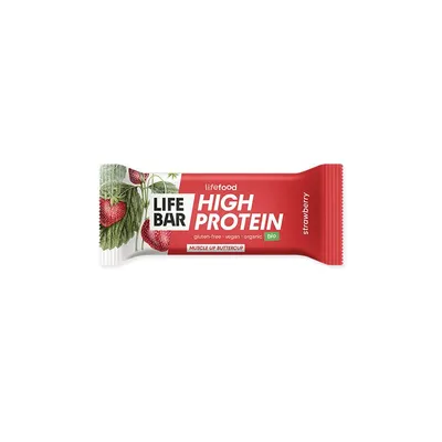 Baton proteic cu capsuni bio 40g Lifebar