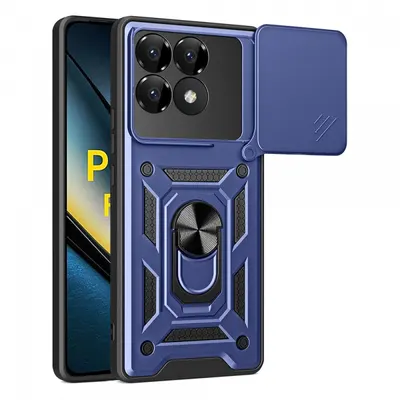 Husa pentru Xiaomi Poco F6 Pro, Techsuit, CamShield, Albastra