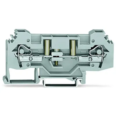 2-conductor disconnect/test terminal block; with test option; for 4 mm Ø test plugs; for DIN-rail 35 x 15 and 35 x 7.5; 6 mm²; CAGE CLAMP®; 6,00 mm²; gray