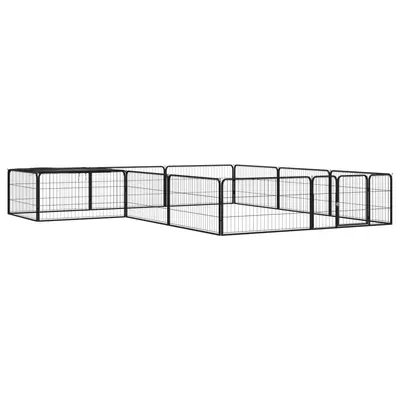 Gossi tarc caini 12 panouri negru 100x50 cm otel vopsit electrostatic