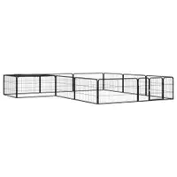Gossi tarc caini 12 panouri negru 100x50 cm otel vopsit electrostatic