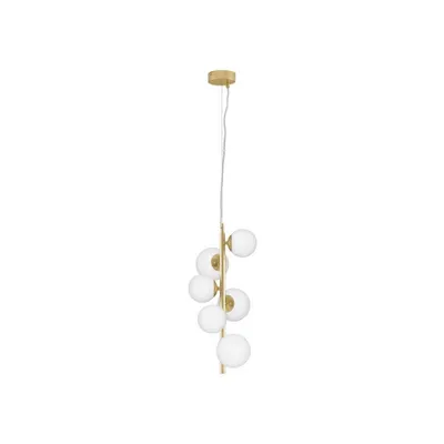 Lampa suspendata ODILLIA Opal Sticla & Mat Auriu Metal LED G9 6x5W 230V IP20 Fara bec Inaltime ajustabila