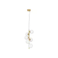 Lampa suspendata ODILLIA Opal Sticla & Mat Auriu Metal LED G9 6x5W 230V IP20 Fara bec Inaltime ajustabila