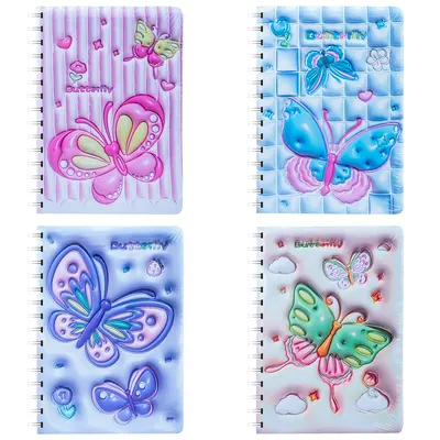 Carnet 3D cu spira 18x13x2.2cm 80 file Fluturasi
