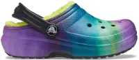 Saboți Crocs Kids' Classic Lined Out of this World Clog Negru - Black/Lime Punch