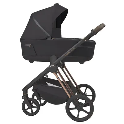 Carucior 2 in 1 pentru copii Espiro Miloo 2.0 Diamond Black cu sezut reversibil, suport reglabil pentru picioare, bara detasabila, greutate admisa 22 kg