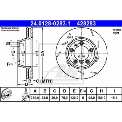 Disc frana ATE 24.0128-0283.1