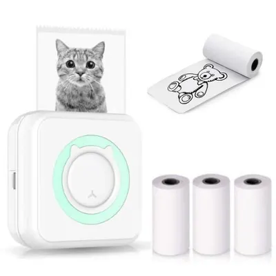 Mini imprimanta pentru telefon + 3 role de hartie termica