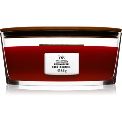 Woodwick Cinnamon Chai lumânare parfumată cu fitil din lemn (hearthwick) 453 g