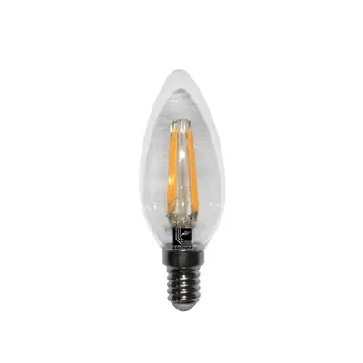 Bec lumanare transparent cu LED COG 4W (≈48w) lumina calda 480lm L 98mm