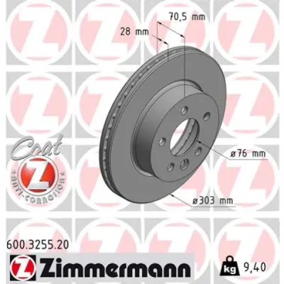 Disc frana ZIMMERMANN 600.3255.20