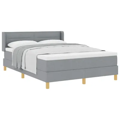 vidaXL Pat cu arcuri cu saltea Gri deschis 200 x 160 cm țesătură