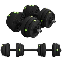 SPORTNOW Set 2 în 1 cu 2 Gantere Convertibile în Bară, Greutate Totală 25 kg și Discuri Reglabile, Negru | Aosom Romania