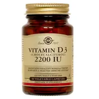 Vitamin D3 2200 UI (55 mcg), 50 capsule vegetale, Solgar