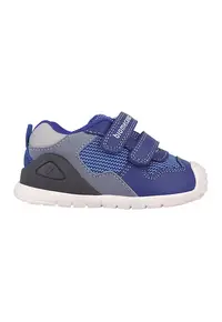 Pantofi sport cu inchidere velcro si garnituri din piele - Gri/Albastru indigo
