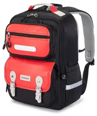 Ghiozdan școlar Kingsons Safeback Junior - Negru, 17 l