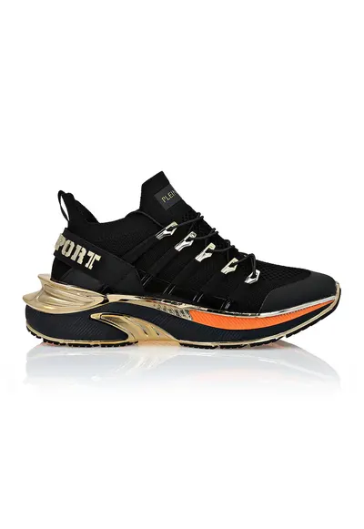 Pantofi sport din material textil Runner Chrome Surfer - Auriu/Negru/Portocaliu mandarina