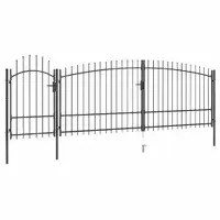 vidaXL Poartă de gard de grădină Woerden cu vârf tip suliță 5x1,75 m, negru