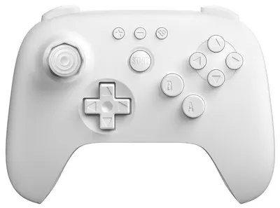 Controler fără fir 8BitDo - 64 Bluetooth, Hall Effect, alb (Nintendo Switch/PC)