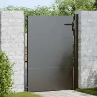 vidaXL Poartă de grădină Negru 105 x 130 cm Oțel vopsit electrostatic