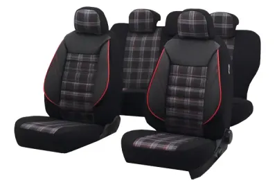 Set Huse Scaun Sport Negru-Rosu