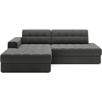 Colțar taupe extensibil cu tapițerie din catifea (cu colț pe partea stângă/cu șezlong) Blezalt – ELTAP