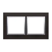 Rama dubla de sticla IP20/IP44(a se folosi cu DUN1 pentru IP44), inox Yin