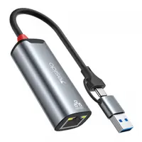Placa Retea Yesido HB26, RJ45, USB / USB-C, Gri