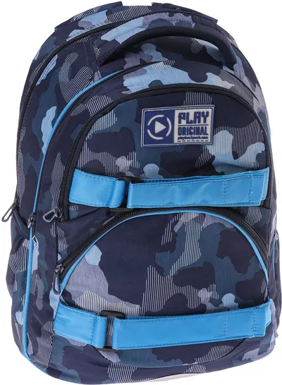 Ghiozdan școlar ergonomic Play Dexter Mini - Military Blue