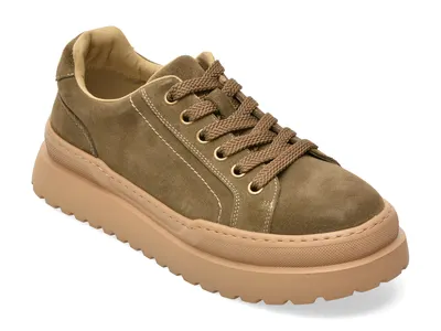 Pantofi sport GRYXX kaki, 1352, din piele intoarsa