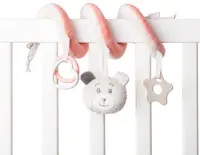 Jucarie spirală pentru bebeluși Tedsy - Ursuleț, 12 х 23 cm, roz