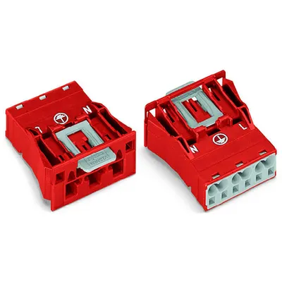 Snap-in plug; 3-pole; Cod. P; 4,00 mm²; red