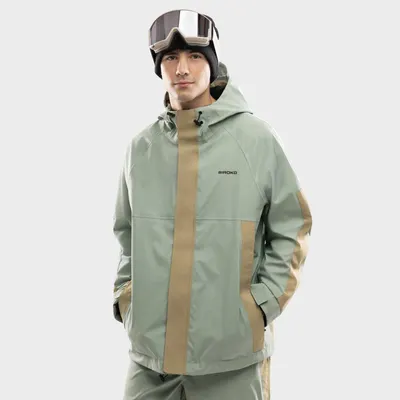 Geacă de snowboard supradimensionată pentru W8 Yuki Olive Green Verde