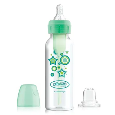 Biberon de tranziție Dr. Brown's Options+ Narrow - Green Stars, 250 ml